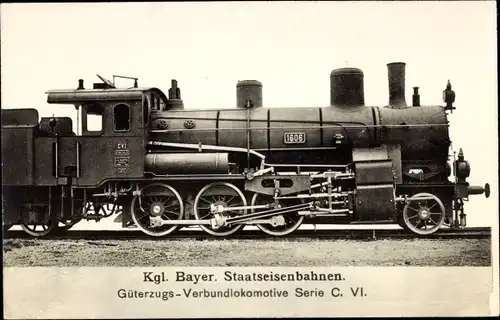 Foto Ak Deutsche Eisenbahn, KB Staatseisenbahn, Dampflok Nr. 1606