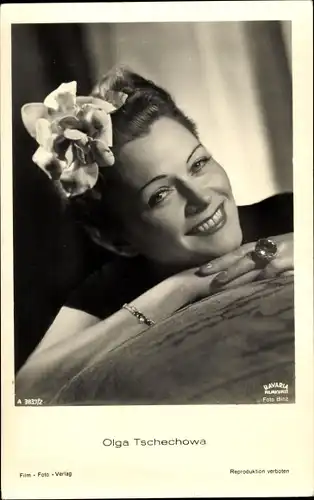 Ak Schauspielerin Olga Tscheschowa, Portrait, Film Foto Verlag A 3837/2, Bavaria Film