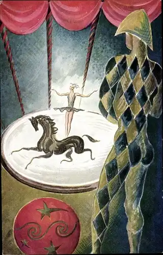 Künstler Ak Paillard, J. M., Carte No. 3, Zirkus, Artistin auf einem Pferd