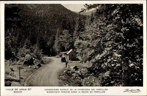 Ak Val d’Aran Valle de Aran Katalonien, Paisage dans le route du Portillon