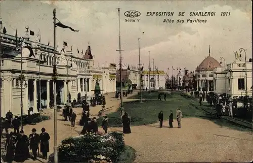 Ak Charleroi Wallonien Hennegau, Allée des Pavillons