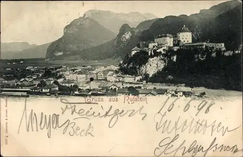 Ak Kufstein in Tirol, Panorama mit Burg