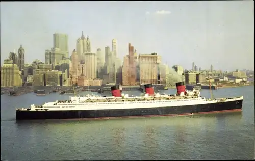 Ak New York City USA, Steamship R.M.S. Queen Mary, Cunard Line