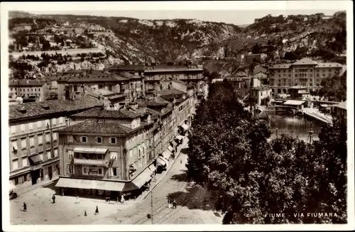 Ak Rijeka Fiume Kroatien, Via Fiumara