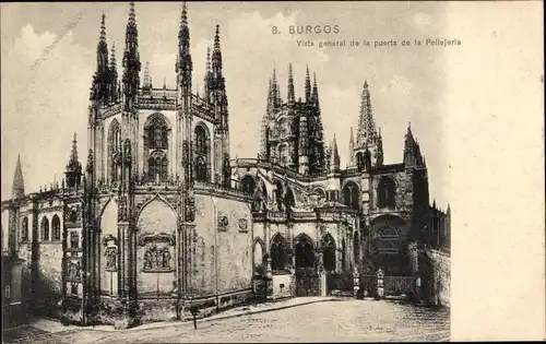 Ak Burgos Kastilien und León, Vista general de la puerta de la Pellejeria