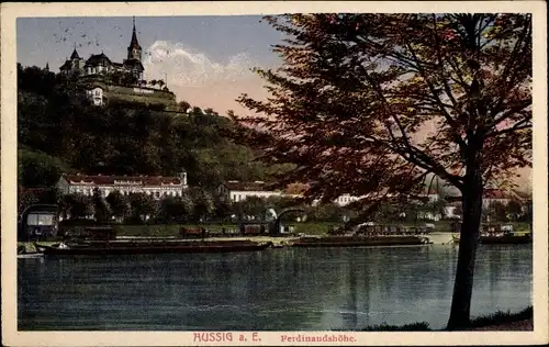 Ak Aussig an der Elbe Tschechien, Blick auf die Ferdinandshöhe