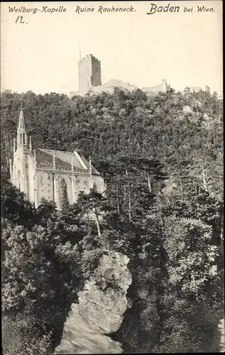 Ak Baden bei Wien in Niederösterreich, Burgruine Rauhenstein