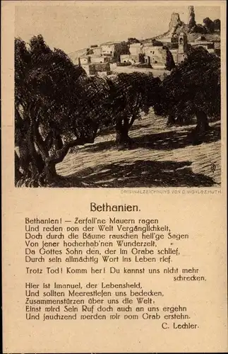 Künstler Ak Wohlgemuth, D., Bethanien Palästina, Bethanien von C. Lechler