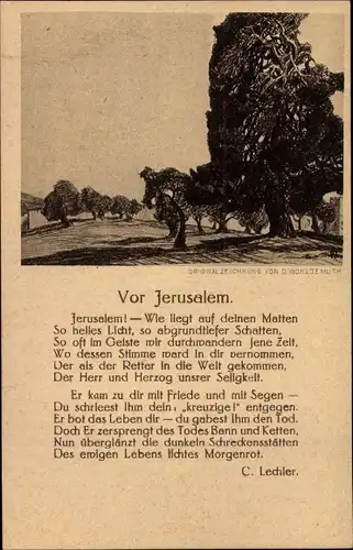 Künstler Ak Wohlgemuth, D., Bethanien Palästina, Vor Jerusalem von C. Lechler