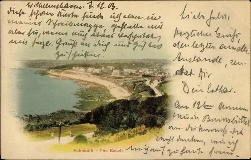 Ak Falmouth Cornwall England, The Beach