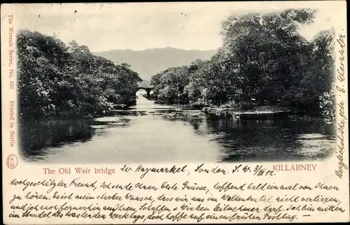Ak Killarney Irland, The Old Weir bridge