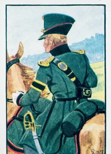 Sammelbild Deutsche Uniformen, Deutsche Freiheitskriege Serie 31 Bild 184, Weimar,Landsturm zu Pferd