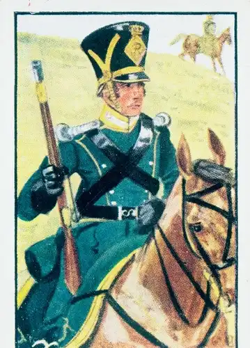 Sammelbild Deutsche Uniformen, Deutsche Freiheitskriege, Serie 23 Bild 134 Jäger Regt. zu Pferde 2