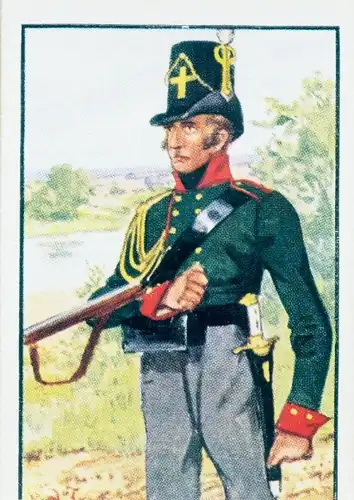 Sammelbild Deutsche Uniformen, Deutsche Freiheitskriege, Serie 21 Bild 125 Banner d. Freiw. Sachsen
