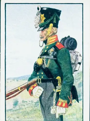 Sammelbild Deutsche Uniformen, Deutsche Freiheitskriege, Serie 4 Bild 21 Garde Jäger Batl.