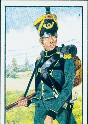 Sammelbild Deutsche Uniformen, Deutsche Freiheitskriege, Serie 36 Bild 216 Würzburger Jäger