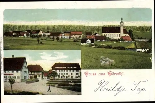 Ak Görwihl im Schwarzwald Baden, Blick auf den Ort