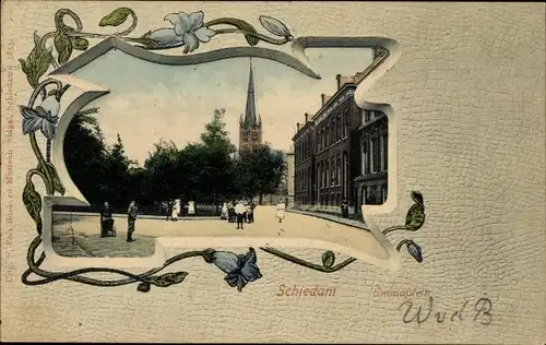Passepartout Ak Schiedam Südholland Niederlande, Emmaplein