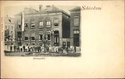 Ak Schiedam Südholland Niederlande, Emmaplein