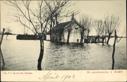 Ak Kethel Schiedam Südholland, De overstrooming, Hochwasser