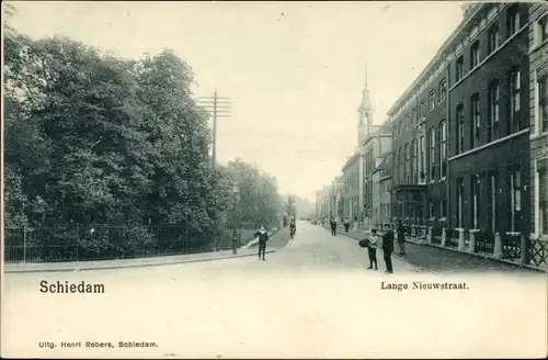 Ak Schiedam Südholland Niederlande, Lange Nieuwstraat