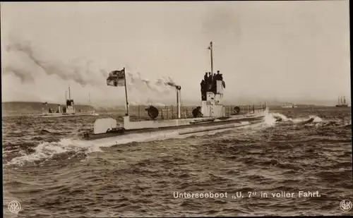 Ak Deutsches Unterseeboot, U Boot U 7, Kaiserliche Marine, NPG, Lempe