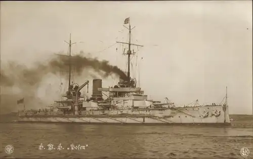 Ak Deutsches Kriegsschiff, SMS Posen, Kaiserliche Marine