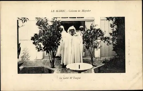 Ak Marokko, Colonne de Mogador, Le Caid M'Tougui, Stammesführer mit Gefolge