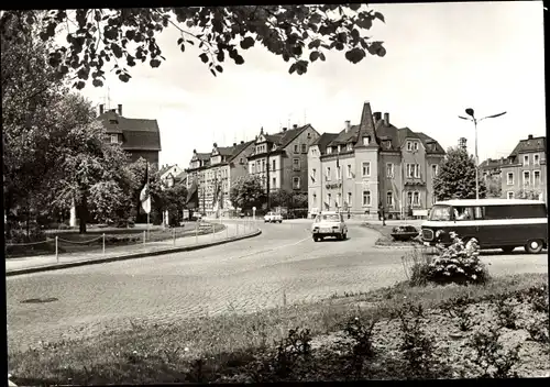 Ak Flöha in Sachsen, Augustusburger Straße, Bus, Fahrzeuge