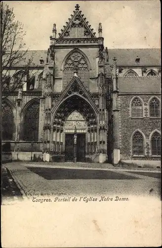 Ak Tongres Tongeren Flandern Limburg, Portail de l'Eglise Notre Dame