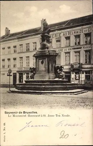 Ak Bruxelles Brüssel, Le Monument Hauwaert a St. Josse Ten Noode