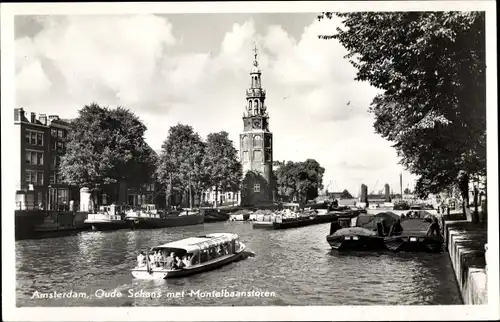 Ak Amsterdam Nordholland Niederlande, Oude Schans met Montelbaanstoren
