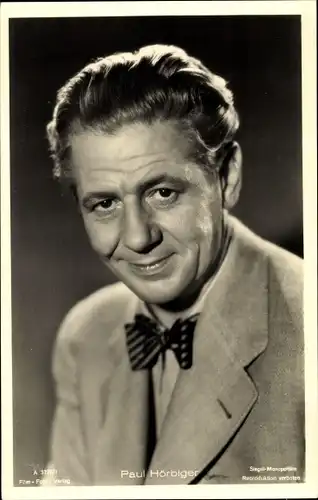 Ak Schauspieler Paul Hörbiger, Portrait mit Fliege