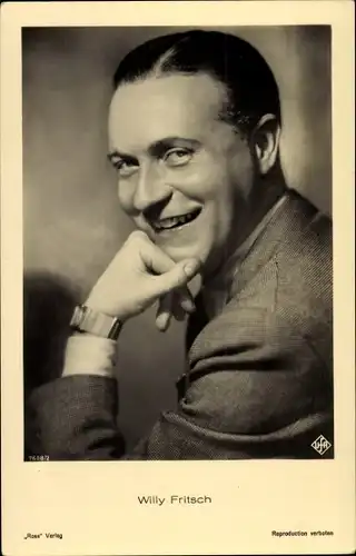 Ak Schauspieler Willy Fritsch, Portrait, Armbanduhr, Ross Verlag 7608/2