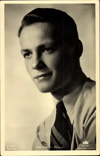 Ak Schauspieler Hermann Braun, Portrait, Ross Verlag A 2734/2