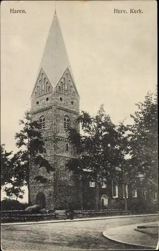 Ak Haren Groningen Niederlande, Herv. Kerk