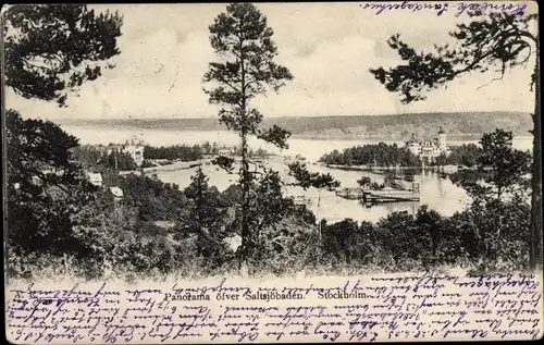 Ak Saltsjöbaden Schweden, Panorama