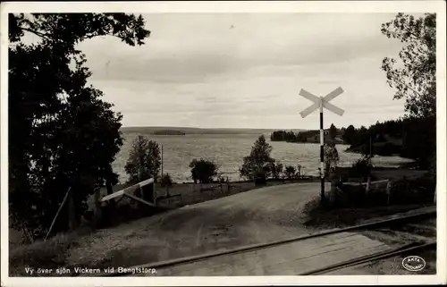 Ak Bengtstorp Schweden, Vy över Sjön Vickern