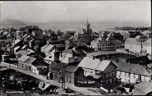Ak Hammerfest Norwegen, Teilansicht