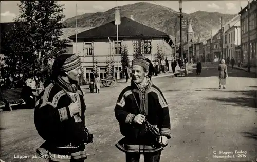Ak Hammerfest Norwegen, Lapper på besök i byen, Straßenpartie
