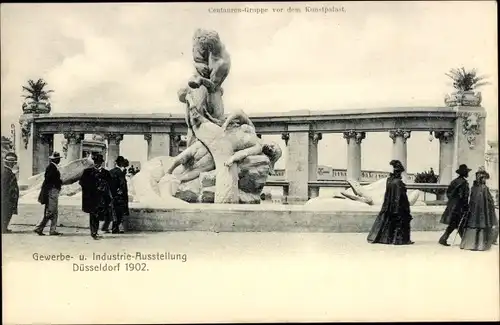 Ak Düsseldorf am Rhein, Gewerbe und Industrieausstellung 1902, Centaurengruppe