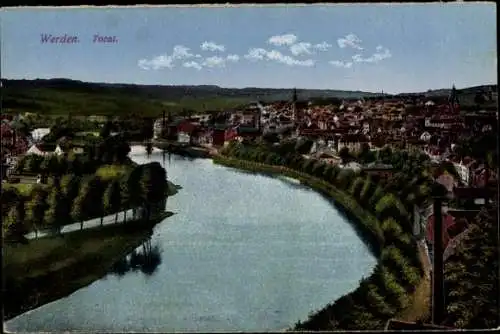 Ak Werden Essen an der Ruhr, Blick über die Stadt, Panorama