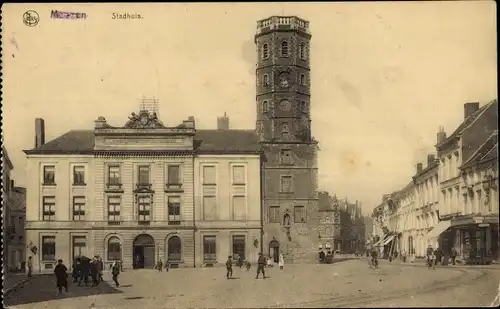 Ak Menin Menen Meenen Lys Westflandern, Stadhuis, Platz, Rathaus