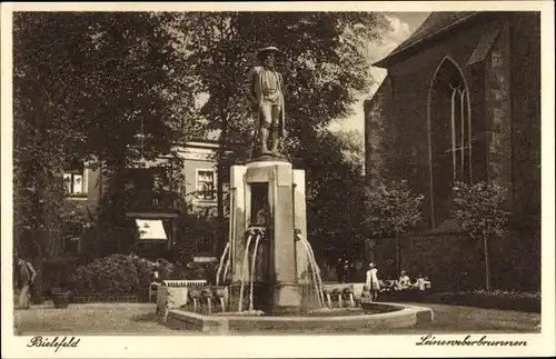 Ak Bielefeld in Nordrhein Westfalen, Leineweberbrunnen