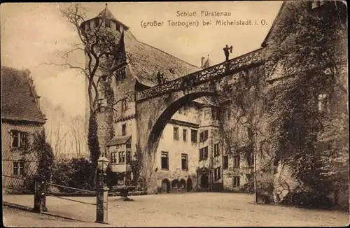 Ak Steinbach Michelstadt im Odenwald, Schloss Fürstenau, großer Torbogen