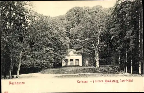 Ak Nodhausen Neuwied am Rhein, Karlssaal, Fürstl. Wiedsches Parkhotel