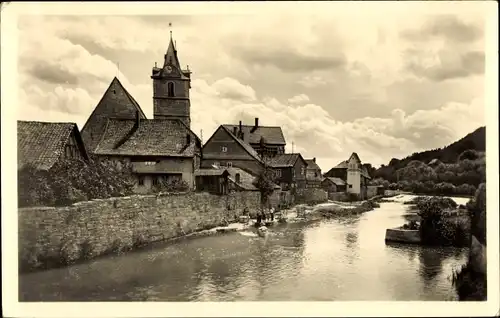 Ak Themar Thüringen, Partie an der Werra