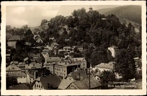 Ak Sonneberg in Thüringen, Blick zum Schlossberg