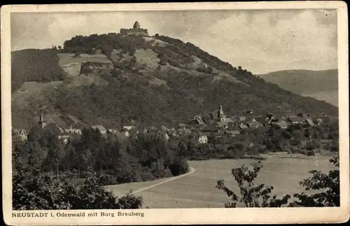 Ak Neustadt Breuberg im Odenwald, Burg Breuberg, Panorama