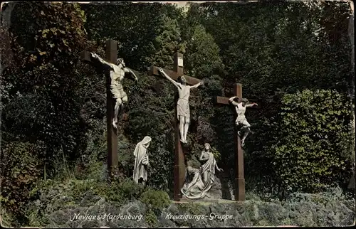 Ak Hardenberg Neviges Velbert Nordrhein Westfalen. Kreuzigungs-Gruppe